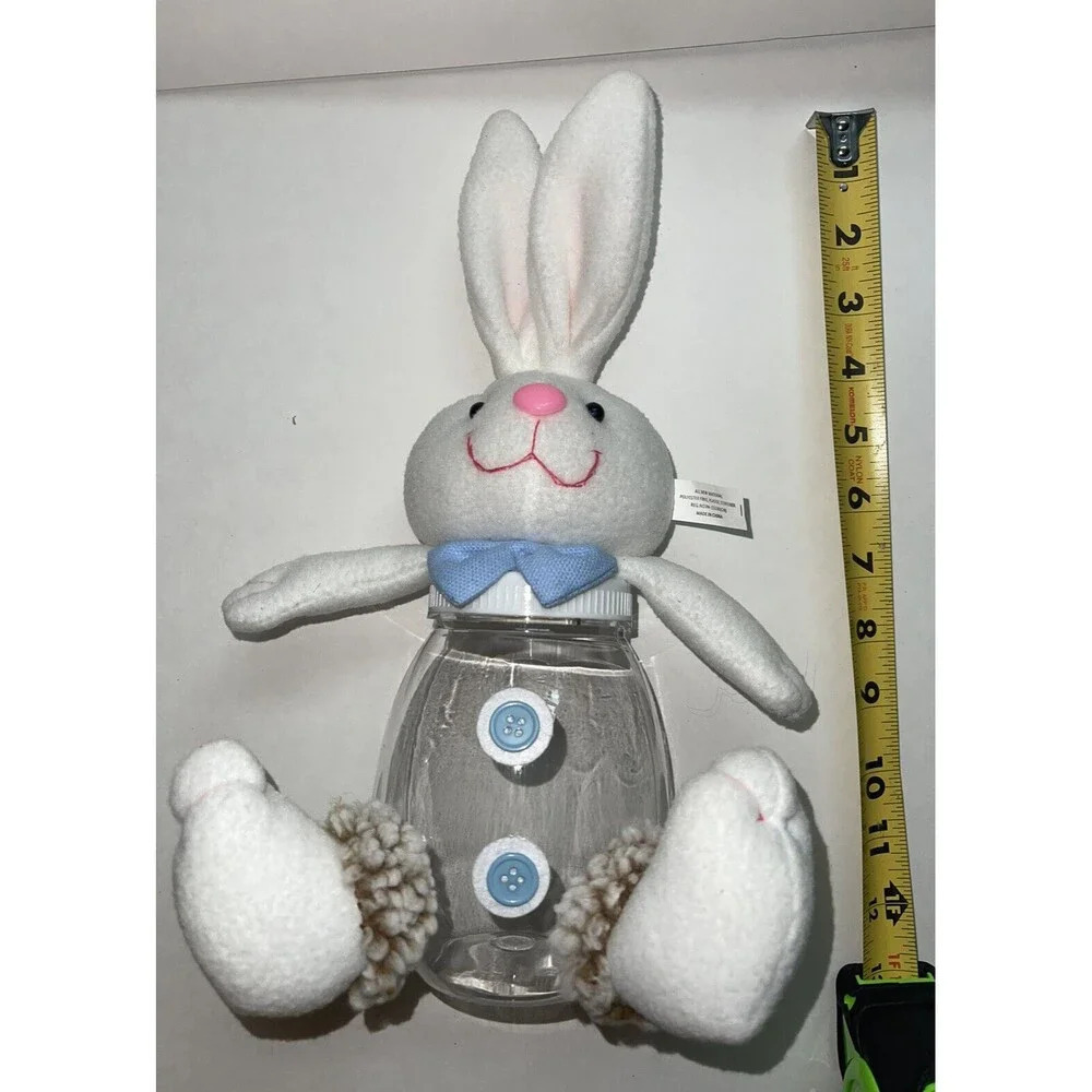 Bunny Blue Candle or Candy Holder with flowers New Easter - Picture 3 of 6